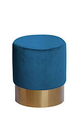 Пуфик круглий Kayoom з металевою ніжкою синій 35x35x42 см. 168465
