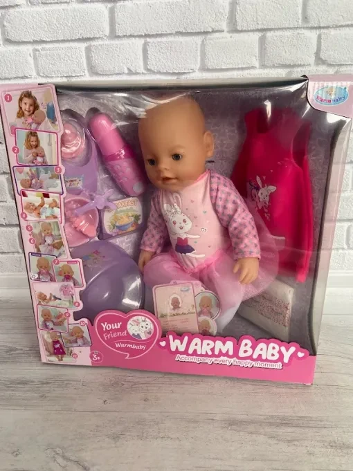 Дитяча лялька пупс п'є і пісяє Warm Baby WZJ 057 A-580 інтерактивна, з аксесуарами