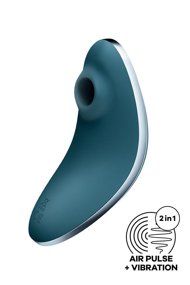 Вакуумний кліторальний вібратор Satisfyer Vulva Lover 1 Blue, 12х5,3 см., фото 1