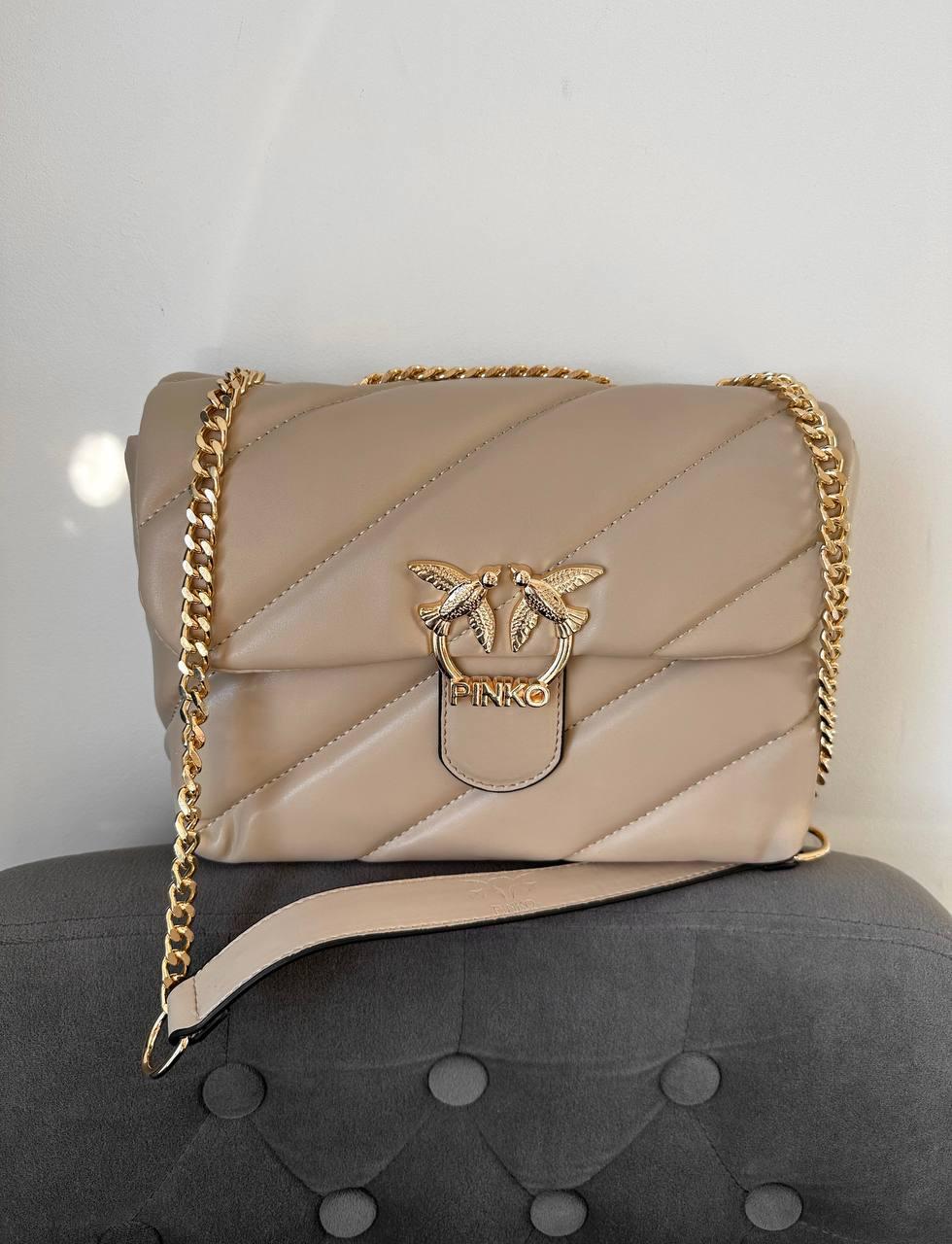 Жіноча сумка Пінко бежева Pinko Puff Beige