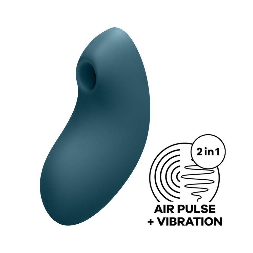 Вакуумний кліторальний вібратор Satisfyer Vulva Lover 2 Blue 12х5 см.