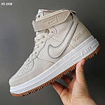 Чоловічі зимові кросівки Nike Lunar Winter (бежеві) високі теплі повсякденні кеди з хутром KS 1928 top, фото 6