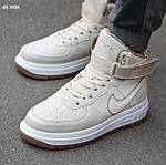 Чоловічі зимові кросівки Nike Lunar Winter (бежеві) високі теплі повсякденні кеди з хутром KS 1928 top, фото 5