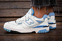 Женские кроссовки New Balance 550 White Blue (белые с голубым) красивые спортивные осенние кроссы I1168 cross