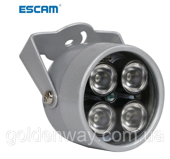 Прожектор інфрачервоний ІЧ для камери вуличний 4 LED 60 градусів до 50 метрів ESCAM 460 1п
