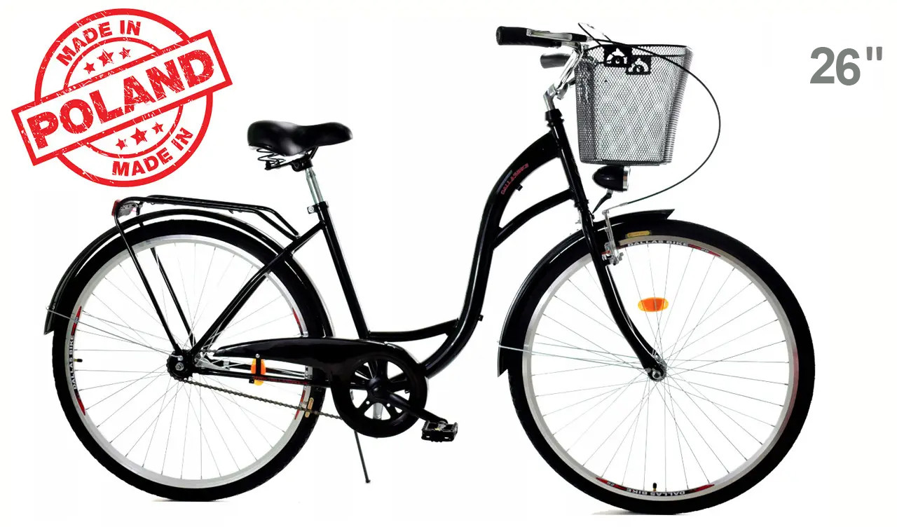 Міський велосипед Dallas Bike City, колесо 26", Чорний.