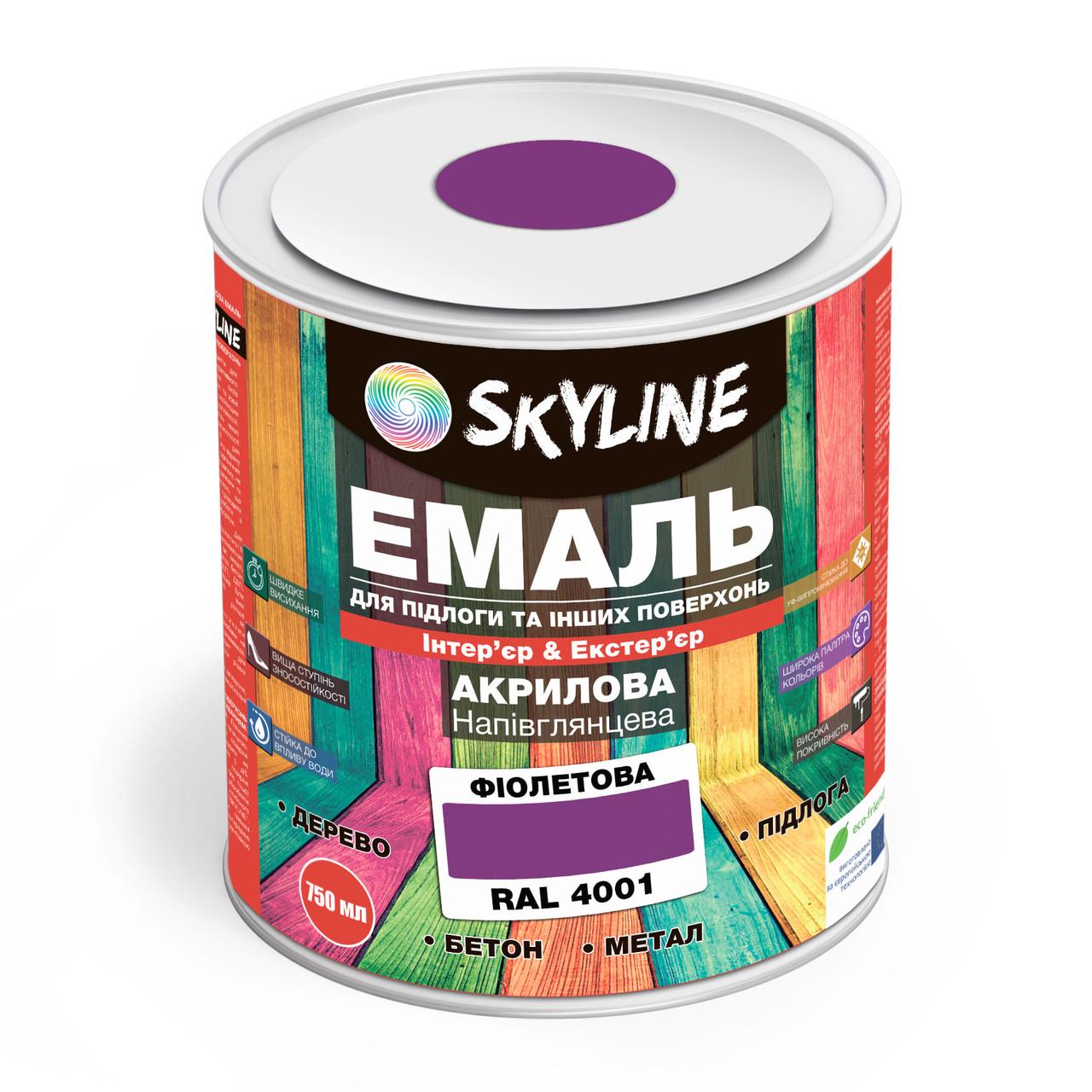 Емаль для підлоги SkyLine Фіолетова RAL 4001 0.75 л, фото 1