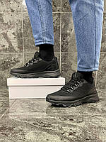 Мужские зимние кроссовки STILLI Group (чёрные) низкие непромокаемые повседневные кроссы с мехом H220-3 cross