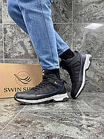 Мужские зимние кроссовки BONOTE (чёрные) спортивные кроссы с плотным тёплым мехом L870-3 Топ