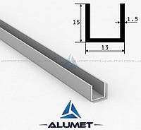 Швеллер алюминиевый 13х15х1.5 мм без покрытия ПАС-1779