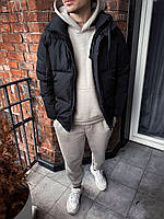 Куртка мужская зимняя на пуху (черная) svit7 современная модная короткая теплая пуховка с высокой стойкой Топ