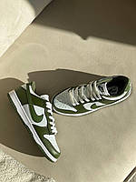 Женские кроссовки Nike SB Olive (белые с оливковым) качественные повседневные кроссы БД0537 cross