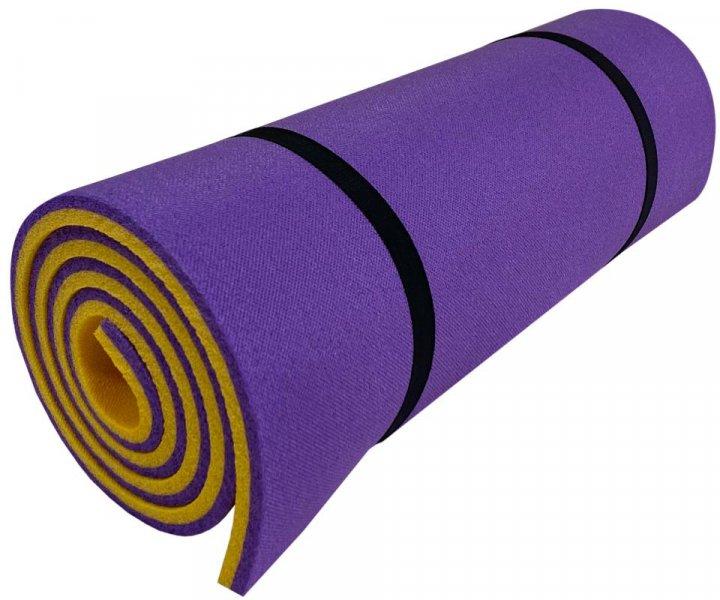 Килимок Champion Strong для фітнеса двошаровий 16 мм фіолетовий/жовтий