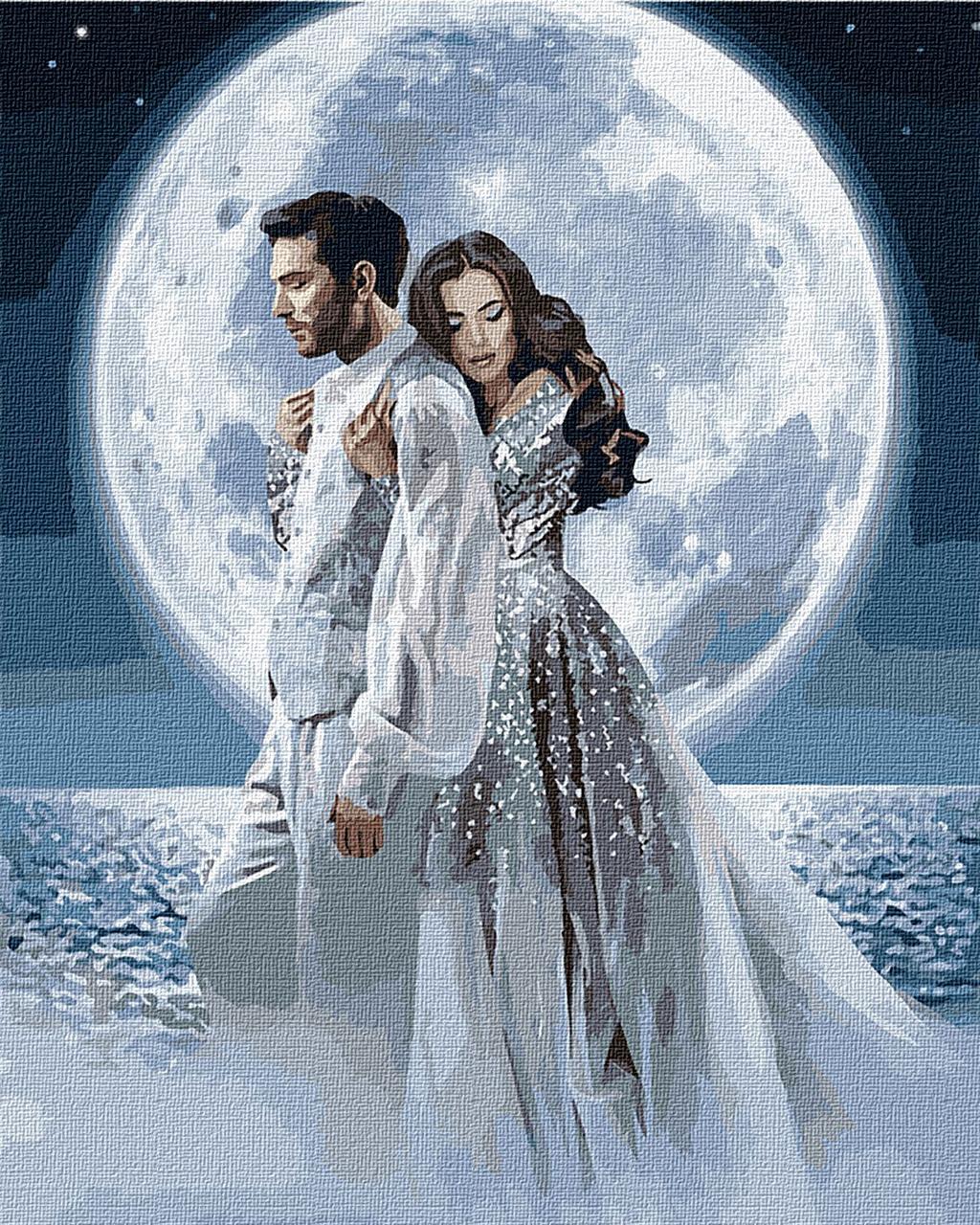 Картина за номерами  Люди "Під місячним сяйвом" 40*50 см Ідейка KHO 4552, фото 1