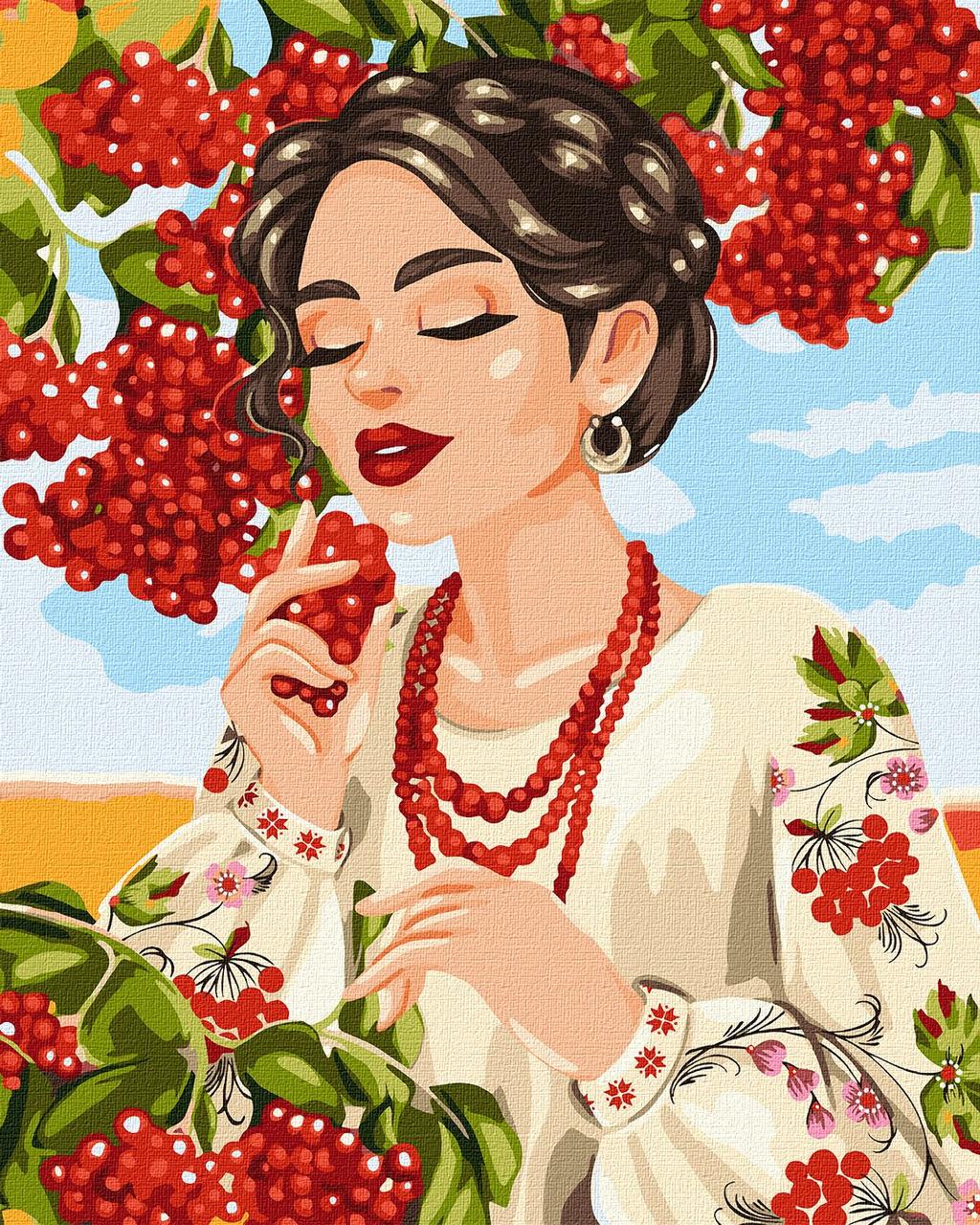 Картина за номерами "Червона калина" 40*50 см Ідейка KHO 4575 pbn-p