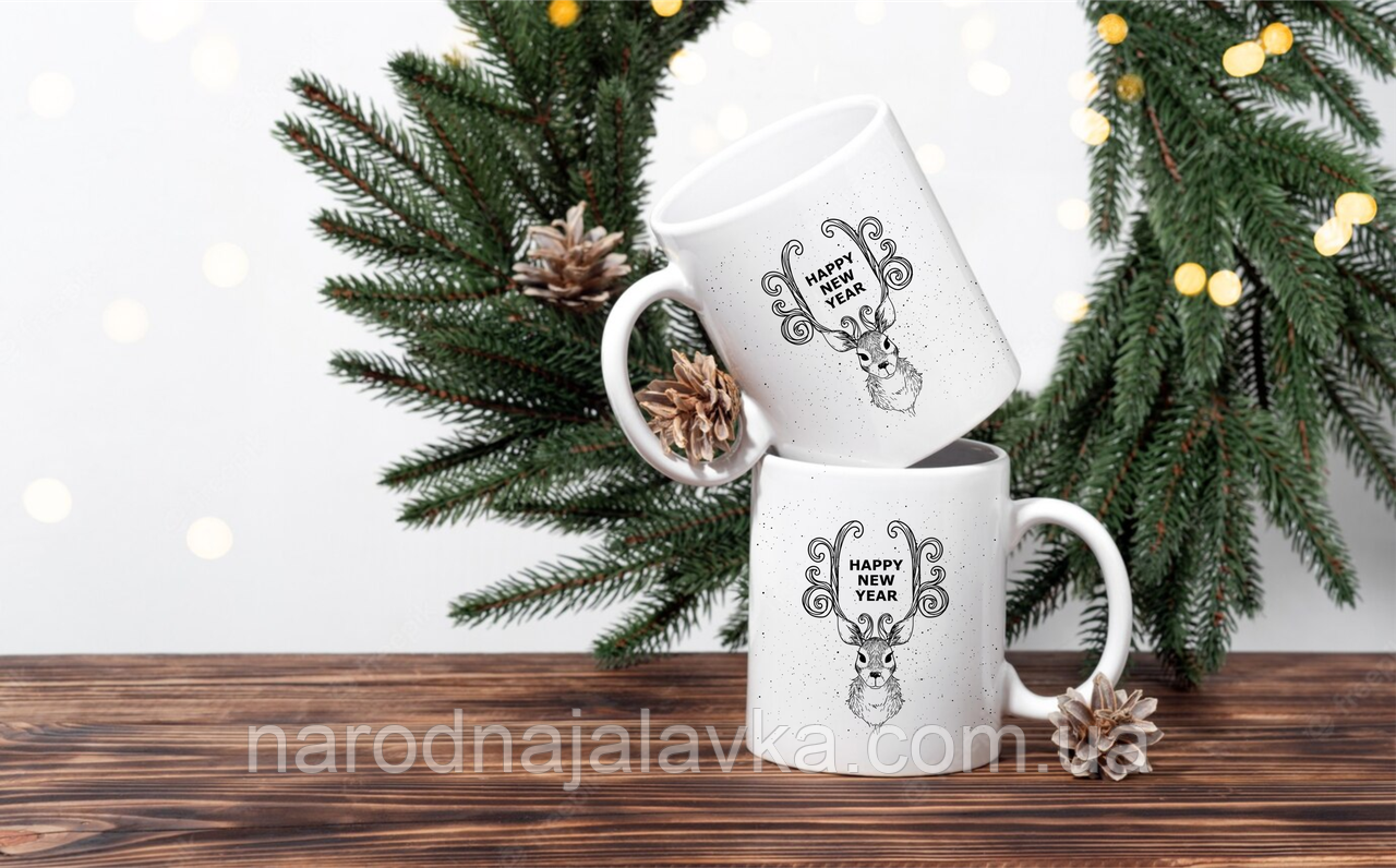 Чашка Веселого Різдва Олень. Чудовий подарунок до новорічних свят.
