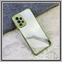 Протиударний чохол бампер для Samsung Galaxy A13 хакі прозорий захист камери