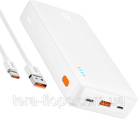 УМБ Baseus Powerbank 20000 mAh 20 W Quick Charge + PD3.0 white, фото 2