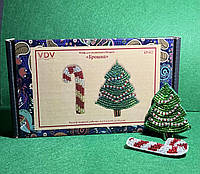 Набір для вишивання бісером Новорічні мініатюри подарункова упаковка БР-012