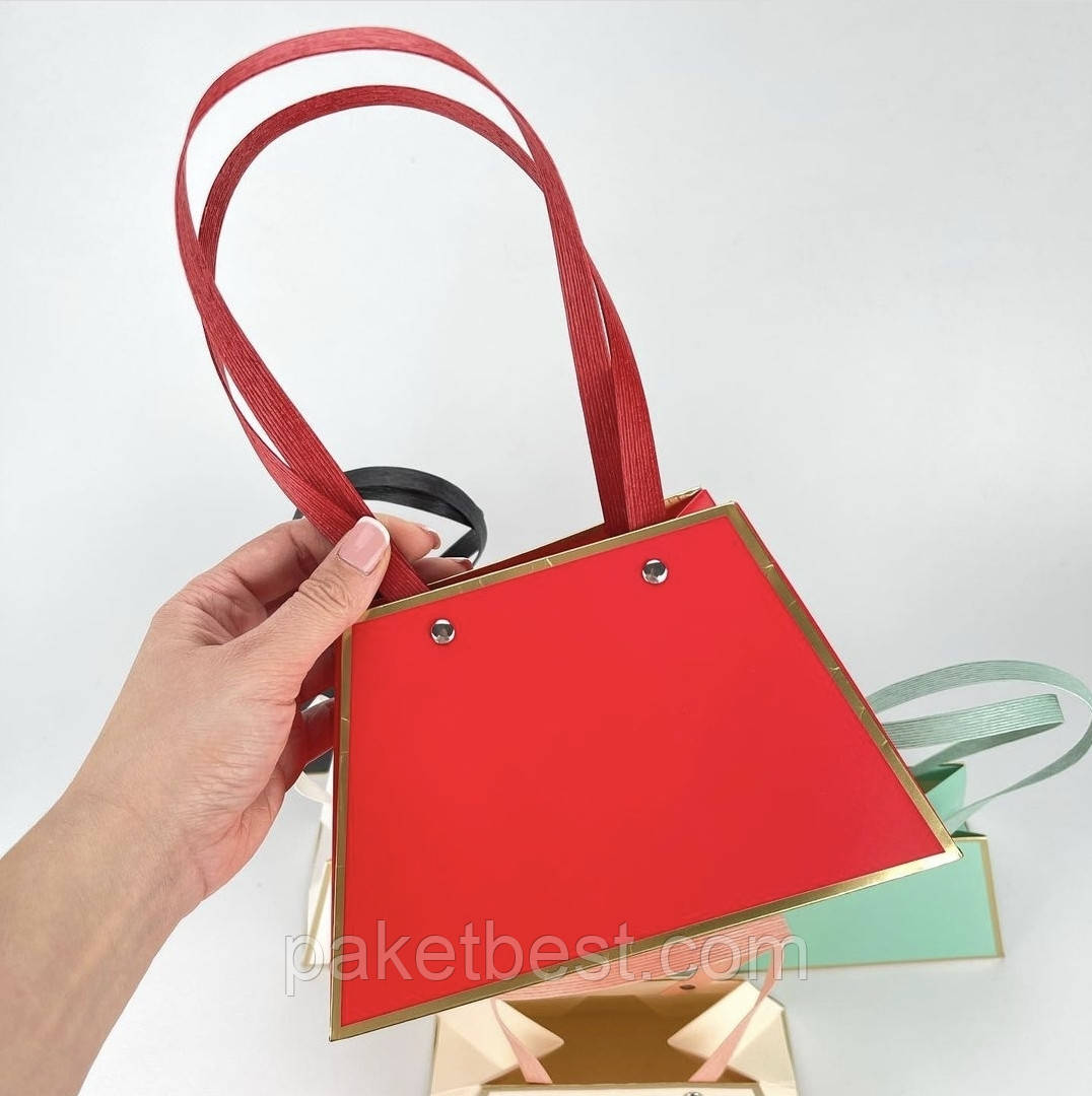 Пакет для квітів (21х13см)червона, фото 1