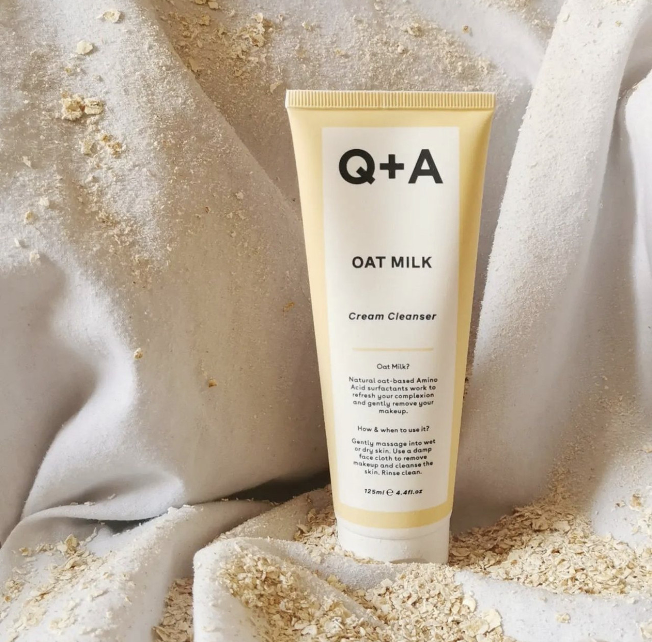 Очищувальний кремовий засіб з вівсяним молочком Q+A Oat Milk Cream Cleanser, фото 1