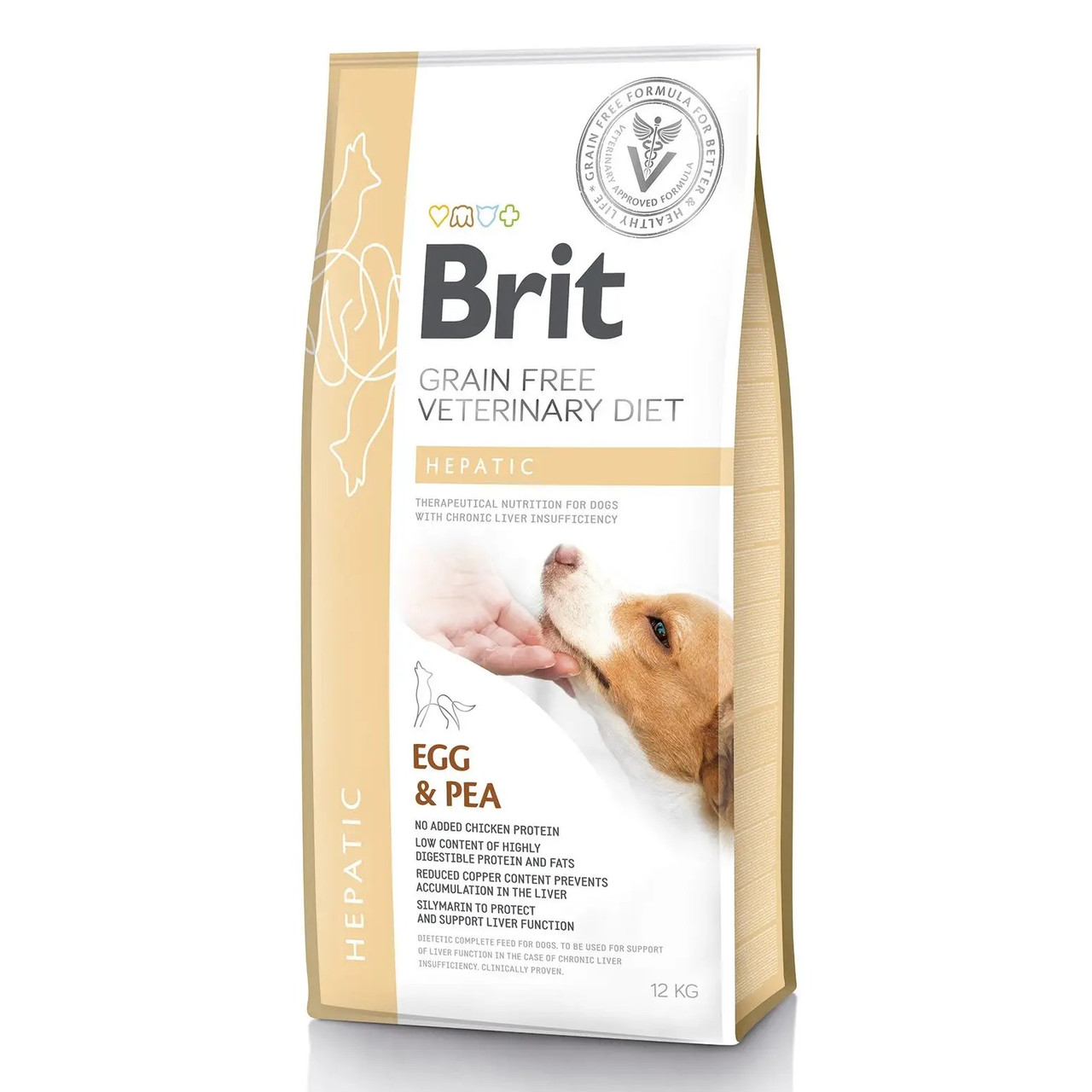 Сухий корм для собак при захворюваннях печінки Brit GF Veterinary Diet Dog Hepatic (яйце) 12 кг
