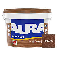 Деровозащитный материал Aura Lasur Aqua шелковисто-матовый Кипарис, 0.75л (39959)