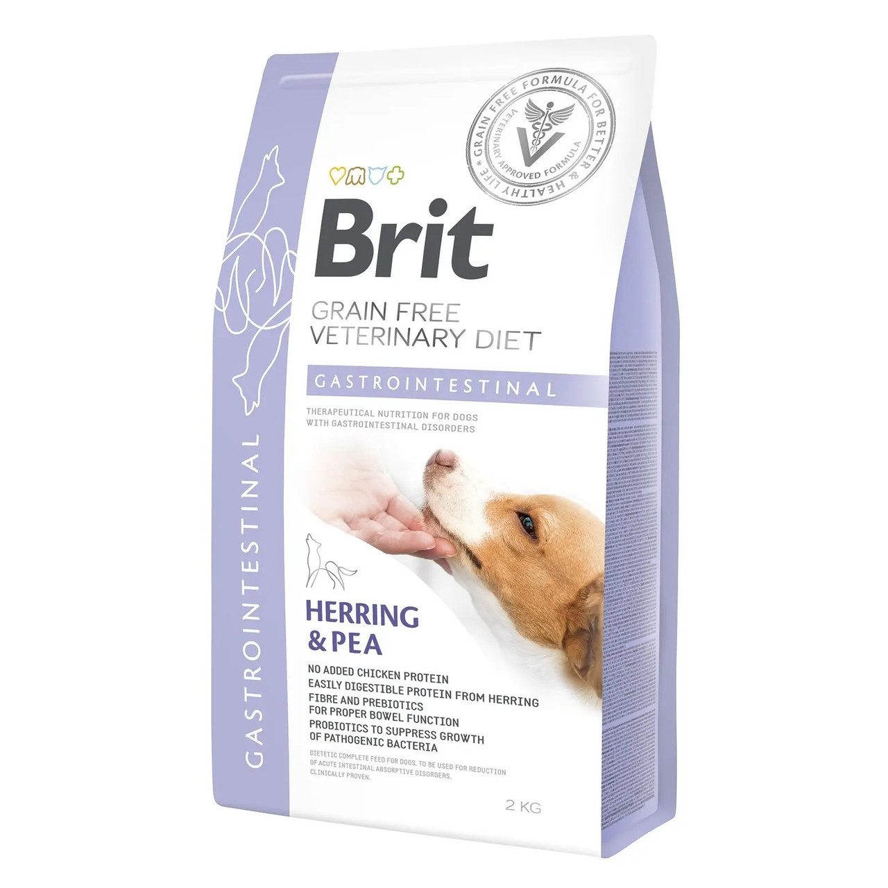 Сухий корм для собак при захворюваннях шлунково тракту Brit GF Veterinary Diet Gastrointestinal (оселедець) 2 кг