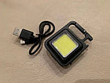 Багатофункціональний ліхтарик LED COB, карабін, магніт, відкривалка, акумуляторний (500mAh), зарядка через TypeC, фото 10