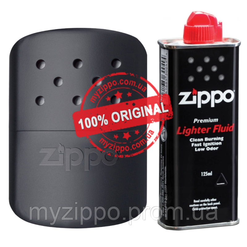 Грілка для рук на 12 годин Zippo Hand Warmer Black 40334 + бензин Zippo 125 мл