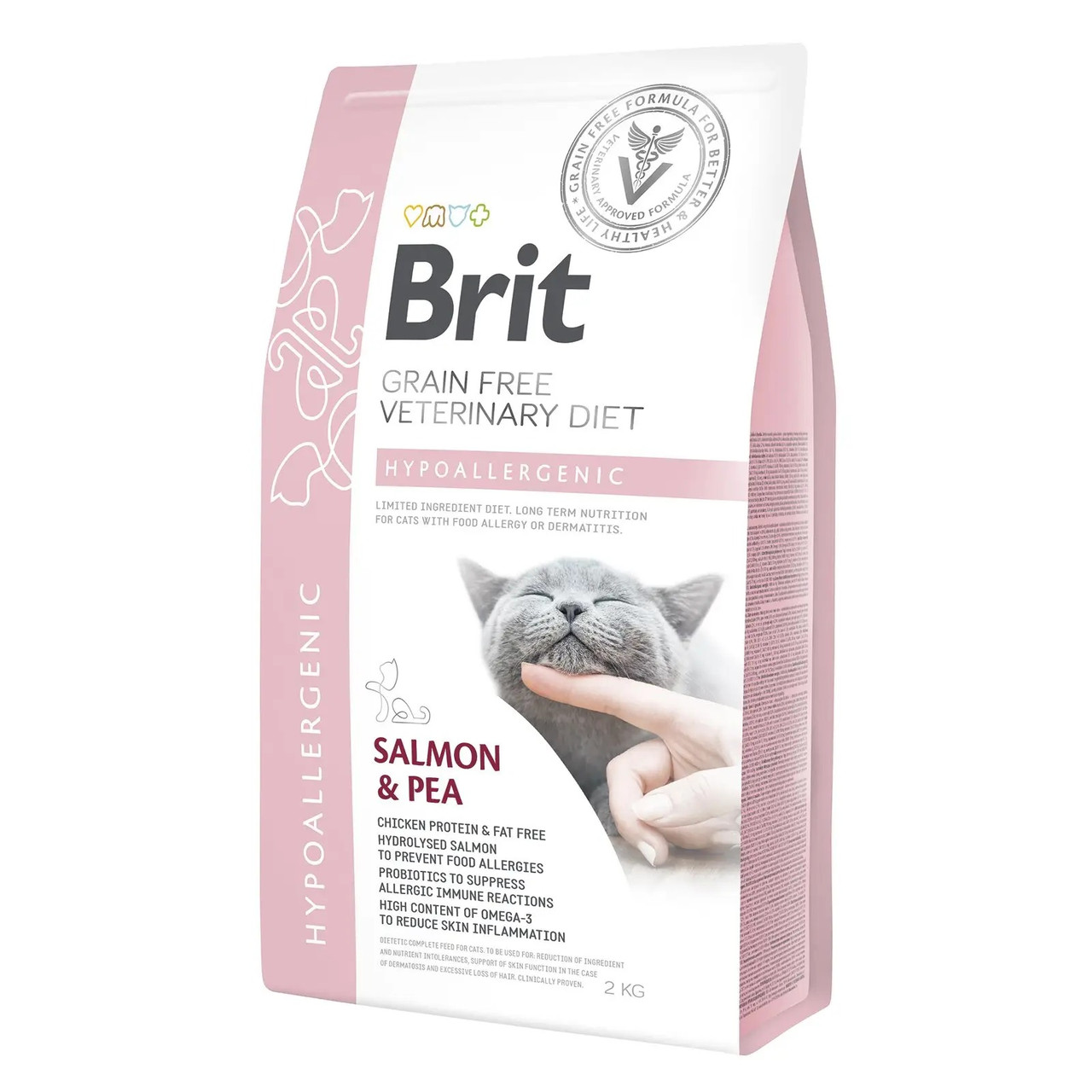 Сухий корм для котів при харчовій алергії Brit GF Veterinary Diet Hypoallergenic (лосось) 2 кг