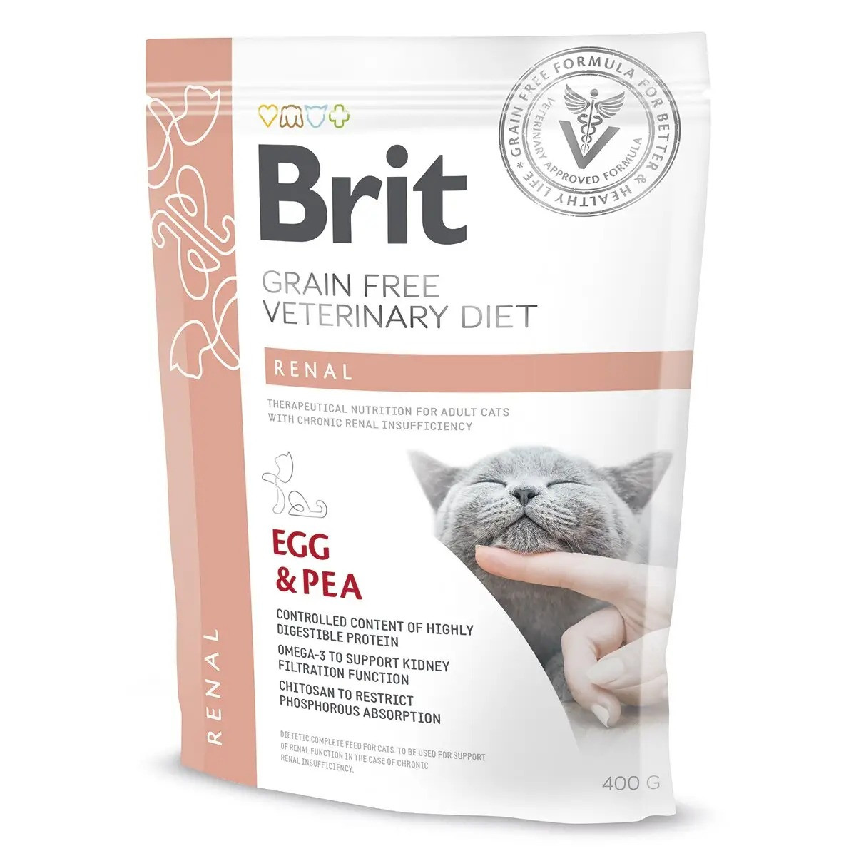 Сухий корм для котів при захворюваннях нирок Brit GF Veterinary Diet Renal (яйце) 400 г, фото 1