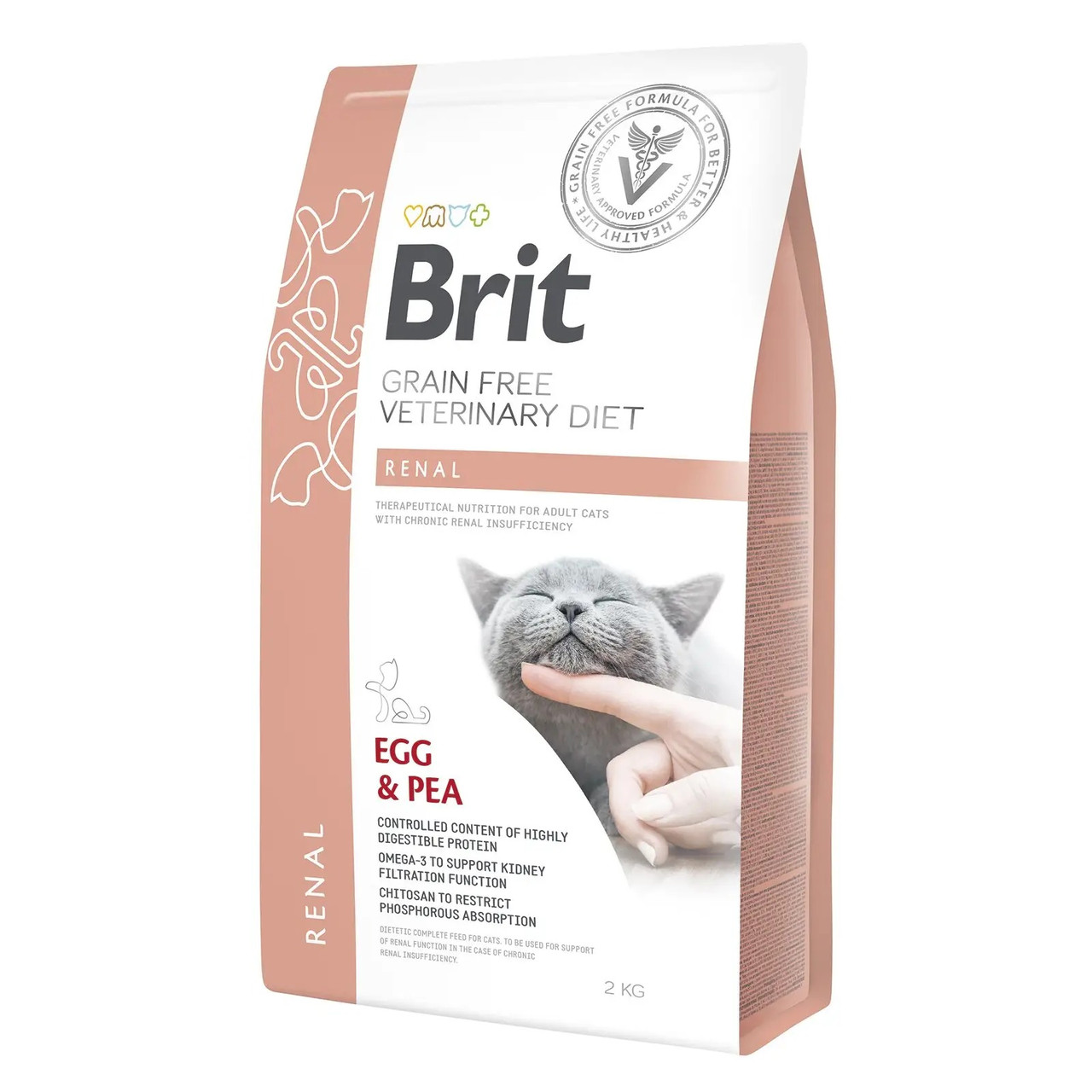Сухий корм для котів при захворюваннях нирок Brit GF Veterinary Diet Renal (яйце) 2 кг, фото 1