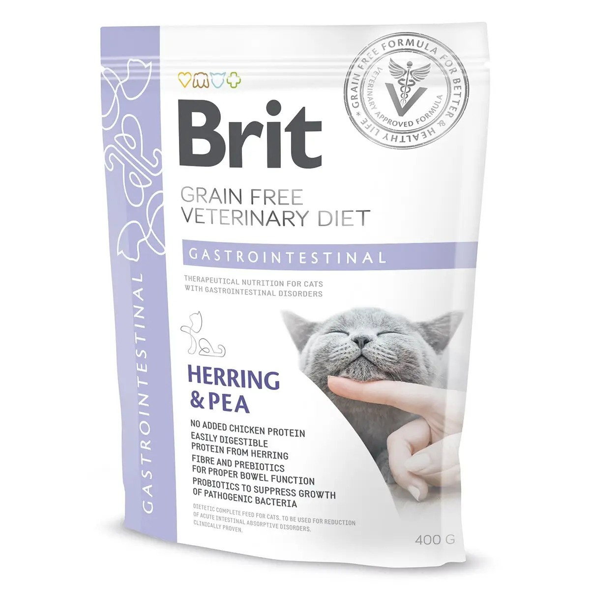 Сухий корм для котів при захворюваннях шлунково тракту Brit GF Veterinary Diet Gastrointestinal (оселедець) 400 г