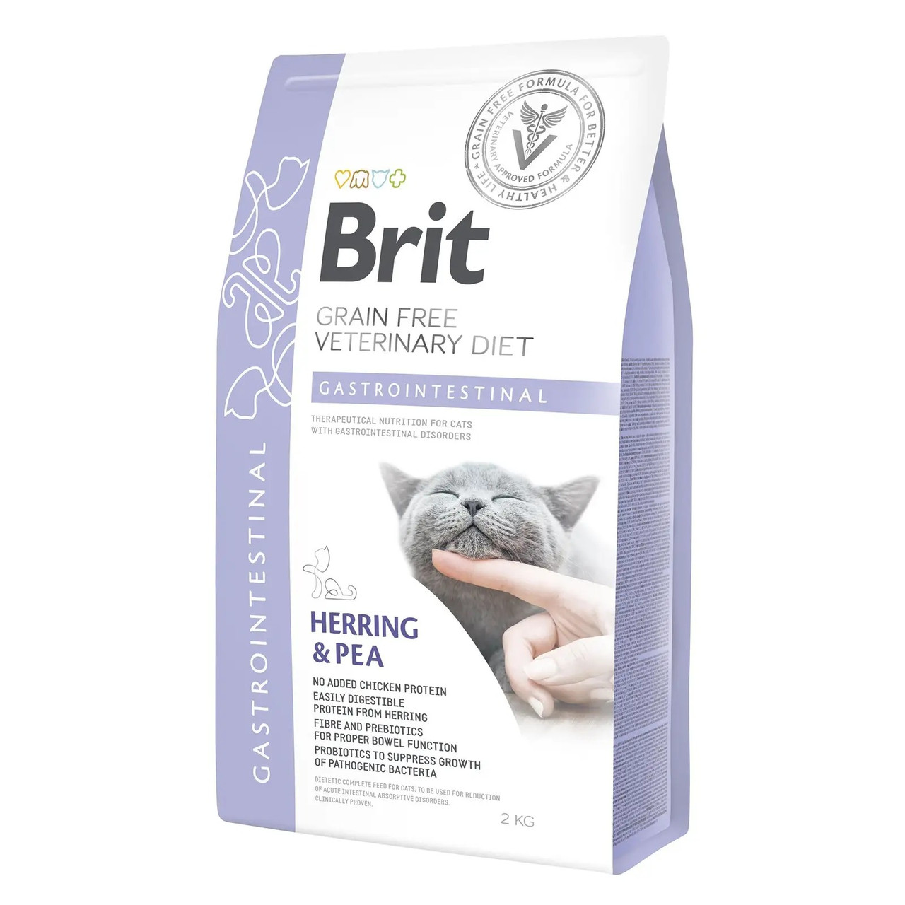 Сухий корм для котів при захворюваннях шлунково тракту Brit GF Veterinary Diet Gastrointestinal (оселедець) 2 кг