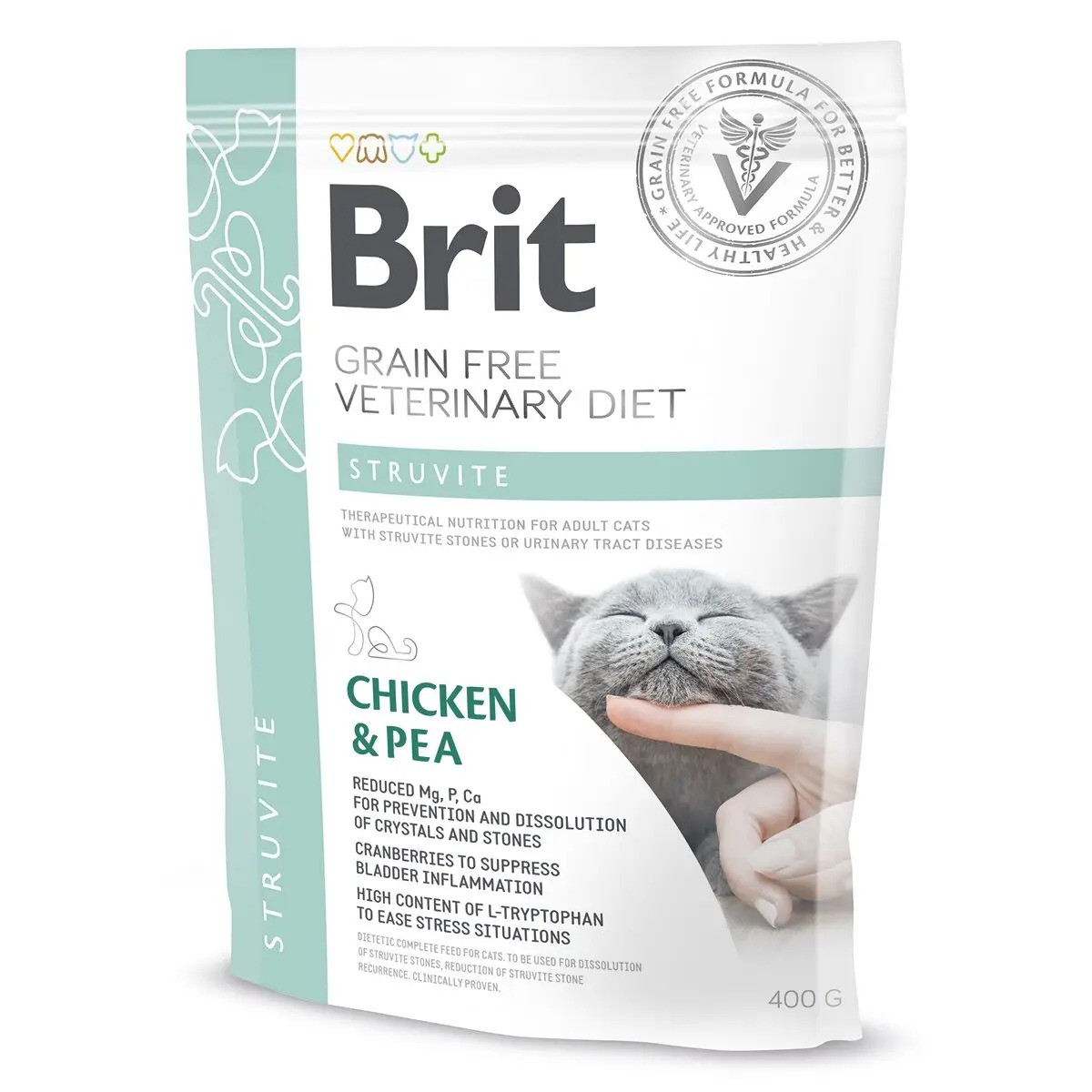 Сухий корм для котів при захворюваннях сечовивідних шляхів Brit GF Veterinary Diet Struvite (курка) 400 г, фото 1