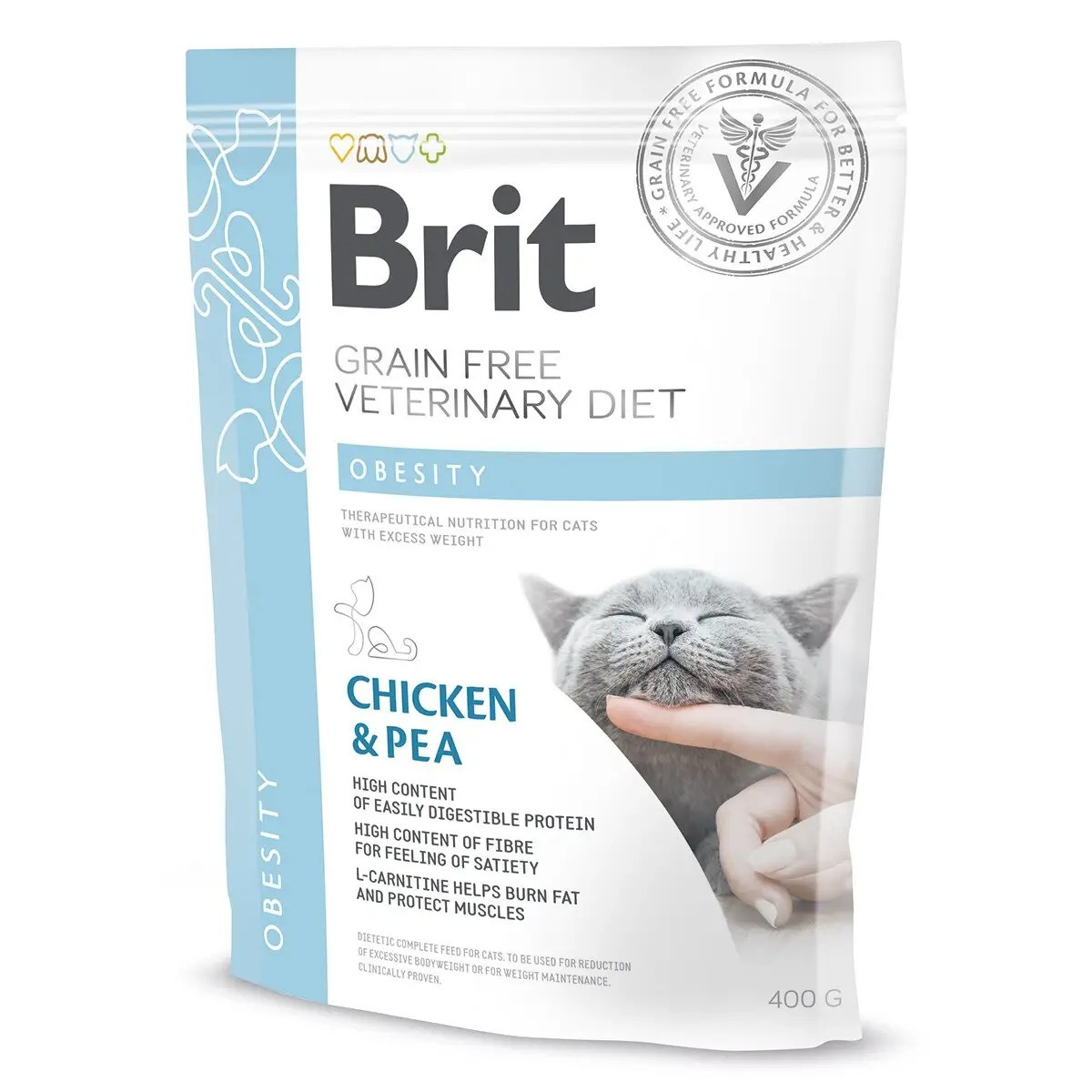 Сухий корм для котів для зниження ваги Brit GF Veterinary Diet Obesity (курка) 400 г
