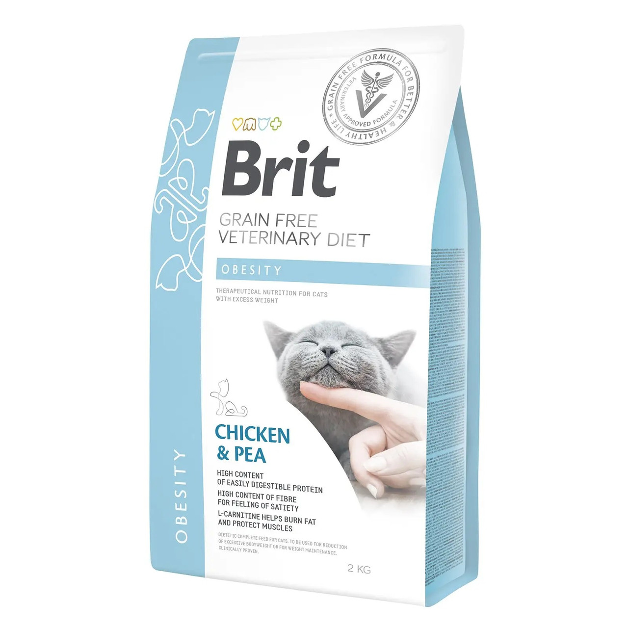 Сухий корм для котів для зниження ваги Brit GF Veterinary Diet Obesity (курка) 2 кг, фото 1