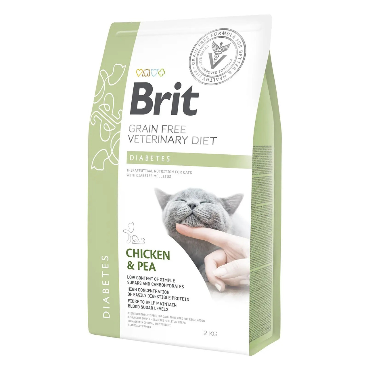 Сухий корм для котів при цукровому діабеті Brit GF Veterinary Diet Diabetes (курка) 2 кг