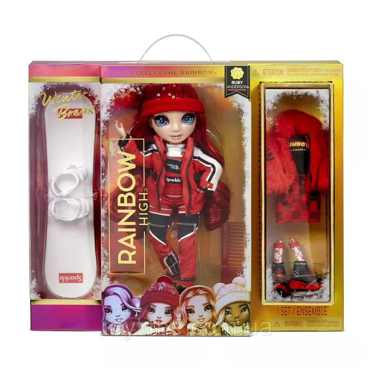 Лялька RAINBOW HIGH серії Winter Break РУБІ АНДЕРСОН / Rainbow High Winter Break Ruby Anderson – Red Fashion Doll and Playset with