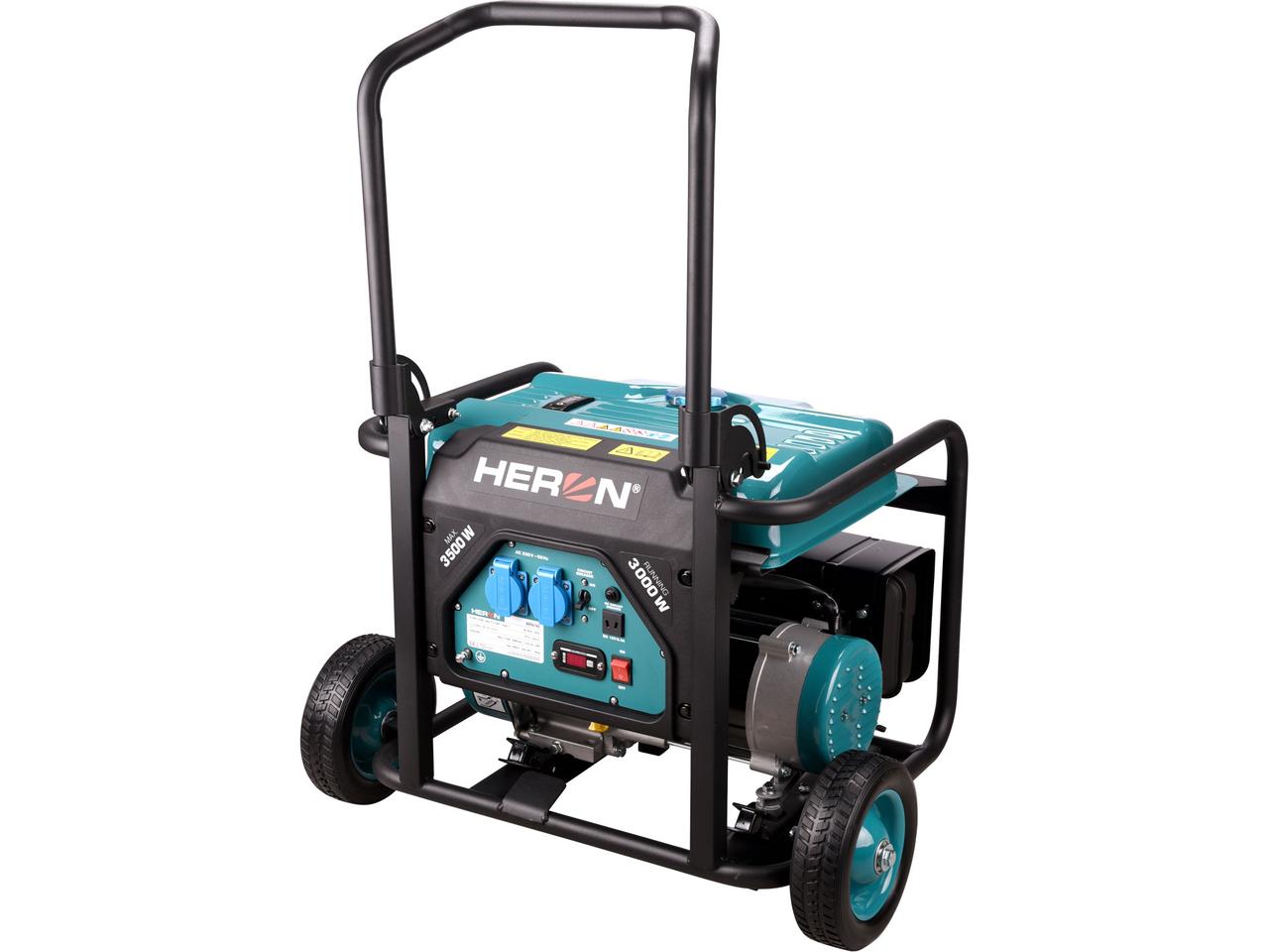 Бензиновий генератор HERON 8896141, 7,4HP / 3,5kW, ходова частина, електричний пуск