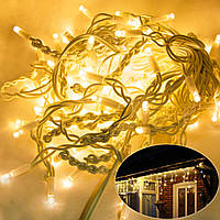 Новогодняя гирлянда уличная 5.2х0.5м "Xmas 120 Short curtain-WW-1" 115 LED Теплый белый, гирлянда бахрома (ST)
