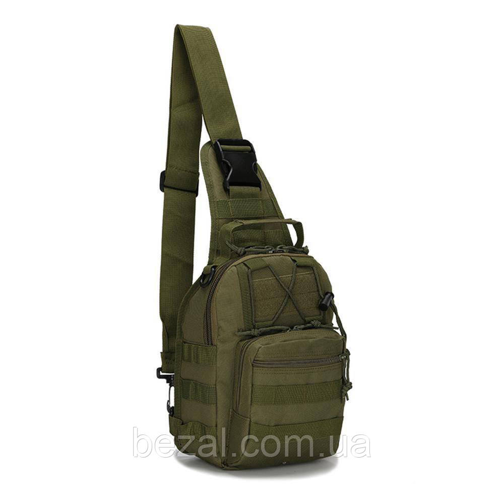 Сумка-рюкзак тактична армійська через плече зеленого кольору