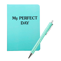 Набор Ручка и Ежедневник с котом Хвост и Усы Diary My perfect day недатированный русский язык Тиффани