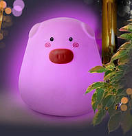 Нічник Mini Pig Silicone 3 режими 5 кольорів