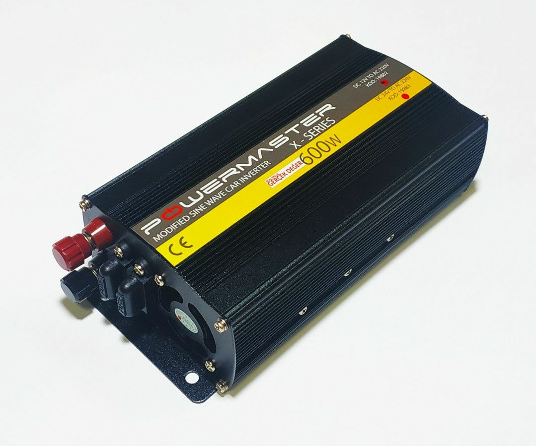Перетворювач Powermaster 12V-220V 600W (Real) з вольтметром