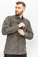 Рубашка с длиным рукавом мужская хаки 151217T Бесплатная доставка