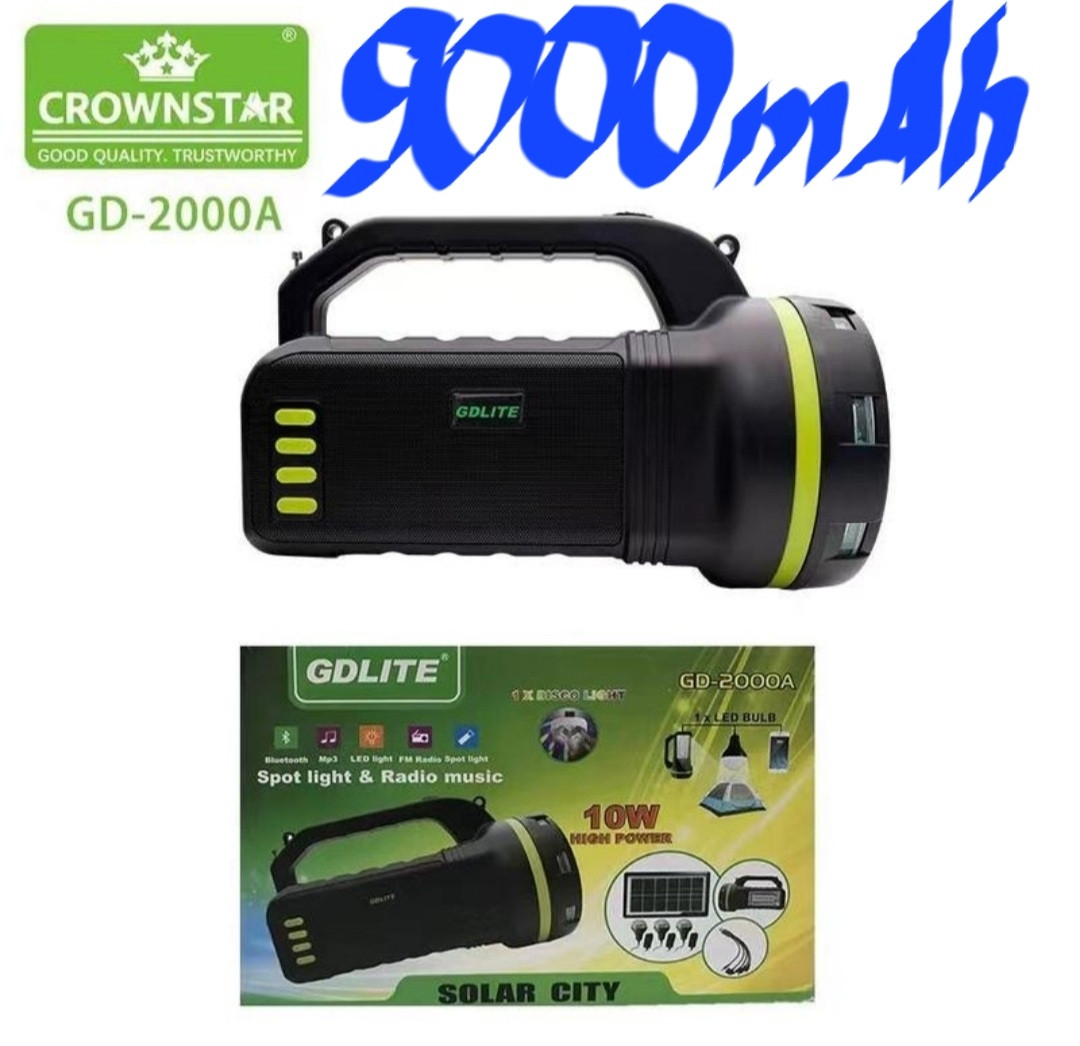 Автономна сонячна портативна система панель GDlite GD-1000A міністанція Power bank ліхтарик радіо