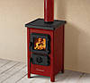 Дров'яна окремостояча піч-камін для повітряного опалення будинку, дачі, сталева буржуйка MBS HAPPY червоний, фото 6