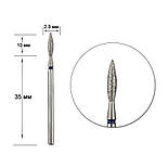 Фреза алмазна STALEKS полум'я синя діаметр 2,3 мм/ робоча частина 10 мм, фото 3
